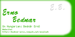 erno bednar business card