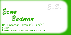 erno bednar business card